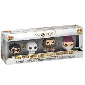Funko Pop! Pocket Filme Harry Potter Hedwig Rubeus Hagrid & Albus Dumbledore 4 Pack Exclusivo